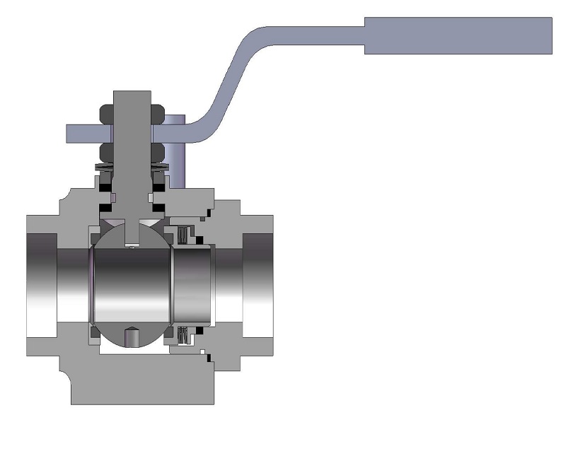 Valvola a sfera con attacchi filettati